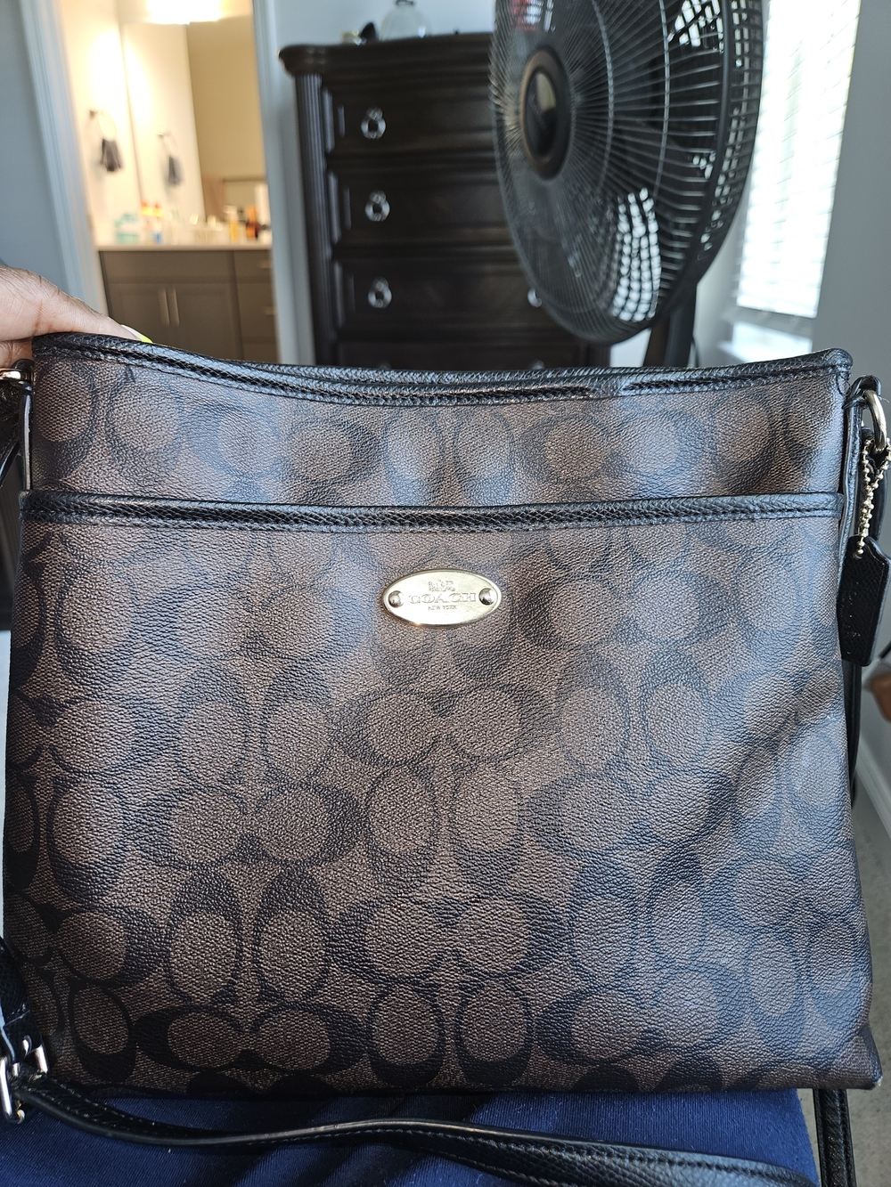 Coach Signature Crossbody in Brown/Black - Picture 6 of 11